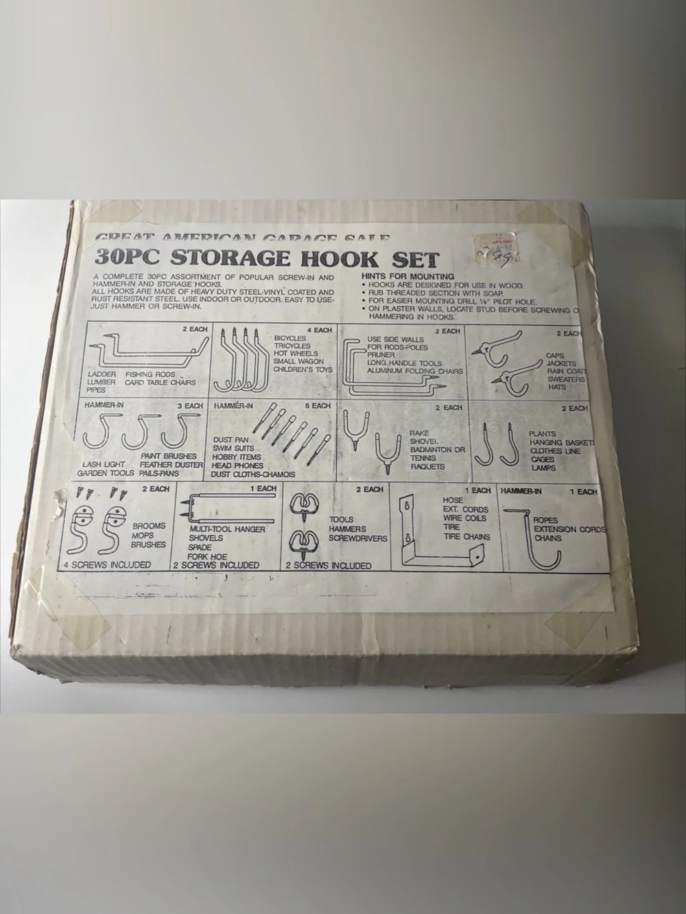 30PC Storage Hook Set - Multipurpose Home Organization - White